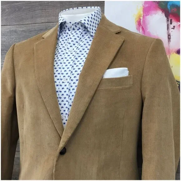 DOCKERS Mens Corduroy Blazer‎ Sport Coat Casual Jacket Size 42R Classic Suit